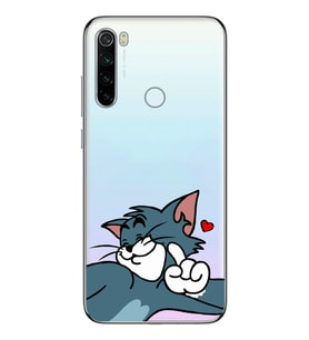 Redmi Note 8 Uyumlu Tom ve Jerry Öpücük Desenli Şeffaf Telefon Kılıfı