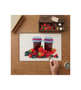 Meyve Reçelleri - Kırmızı Meyveler Tasarımı 240 parça Ahşap Puzzle Ahşap Kutuda MP01827