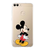 Huawei P Smart  Kamera korumalı Kapak Mickey Mouse Tasarımlı  Şeffaf Kılıf