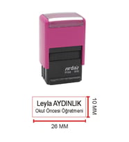 SIRDAŞ 910 İSİM ÜNVAN KAŞESİ - PEMBE MAKİNA - SİYAH MÜREKKEP