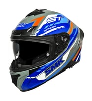 Smk Kapalı Kask Typhoon Sports Tourer Gl651 Gri Mavi Beyaz