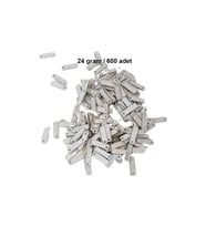 Mat Beyaz 15 x 5 mm Dantel Oya Yazma Halhal Abiye Lazer Kesim Pul 600 adet / 24 gram