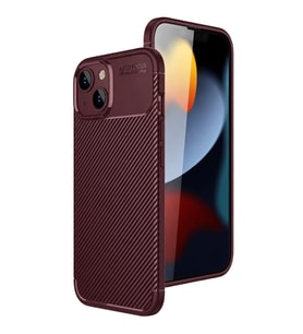 iPhone 15 Kılıf Auto Focus Karbon Kapak - Bordo