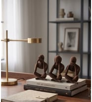 Modern Dekoratif 3'lü Minimalist Soyut İnsan Figürü Biblo Seti/ Hediyelik Ürün