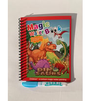 DİNAZORLAR ALEMİ Magic Book Eğitici İngilizce Sihirli Boyama Kitabı Su Kalemi Water Painting Kırmızı