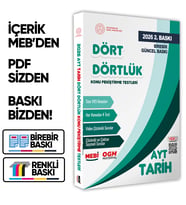 2026 YKS-AYT MEBİ-OGM Dört Dörtlük Tarih Pekiştirme Testi A4 Renkli Soru Bankası BASKI ÜCRETİ