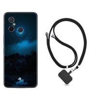 Xiaomi Redmi 12C Kılıf Silikon Boyun Askılı İpli Desenli Silikon Gece 1633