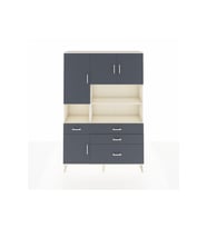 Arges Gardrop 9 Raflı 4 Çekmeceli 4 Kapaklı 132x30x195 Aytaşı-Antrasit