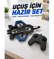 Savaş Jeti Görünümlü Drone 2.4G Kumandalı Jiroskoplu 360° Akrobatik Takla Yedek Pervaneli