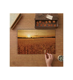 Günbatımında Buğday Tarlası Tasarımı 240 parça Ahşap Puzzle Ahşap Kutuda MP06587