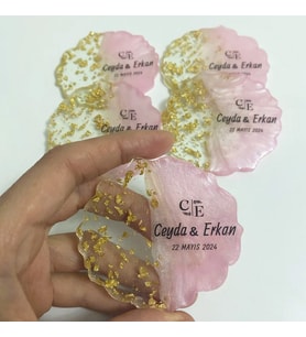 25 Adet Epoksi Magnet Söz Hediyesi, Buzdolabı Süsü, Mıknatıslı Dolap Süsü, Nikah Şekeri-