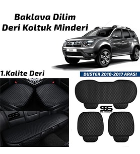 Dacia Duster 2010-2017 Arası Siyah Deri Oto Koltuk Minderi