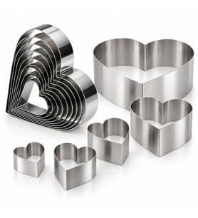 Fida Pasta Çemberi Kalp Argon 1,2mm Yükseklik 15 cm Paslanmaz 25'li Takım