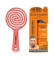 Fontenay 3 Boyutlu Saç Fırçası Ve Pudra Toz Wax Ultra Strong Turuncu 20gr 2'Li Set