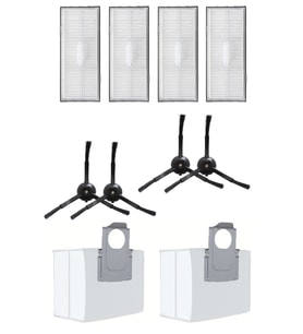 Roborock S8 Sonic Uyumlu 4 Adet Hepa Filtre 4 Adet Siyah Yan Fırça 2 Adet Toz Torbası
