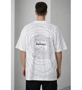 pilelistore- Erkek Bisiklet Yaka Baskılı Kısa Kollu Tişört Streetwear Günlük Basic Pamuklu T-shirt - (Beyaz)