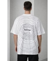 pilelistore- Erkek Bisiklet Yaka Baskılı Kısa Kollu Tişört Streetwear Günlük Basic Pamuklu T-shirt - (Beyaz)