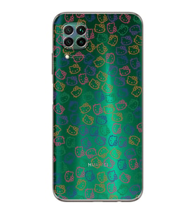 Huawei P40 Lite  Kamera korumalı Kapak Hello Kitty Tasarımlı  Şeffaf Kılıf