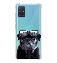 PrintiFy Samsung Galaxy A51 Uyumlu Köpek 3 Baskılı Şeffaf Köşe Korumalı Antişok Kılıf