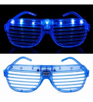 Led Işıklı Panjur Parti Gözlüğü Mavi Renk Shutter Gözlük