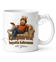 Kanepede Kral Baba Yazılı Eğlenceli Kupa Bardak Babalar Günü Hediye