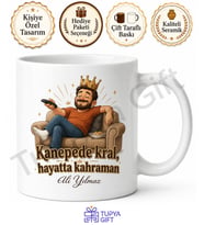 Kanepede Kral Baba Yazılı Eğlenceli Kupa Bardak Babalar Günü Hediye