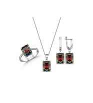 Mistik Topaz Kare Taşlı Set