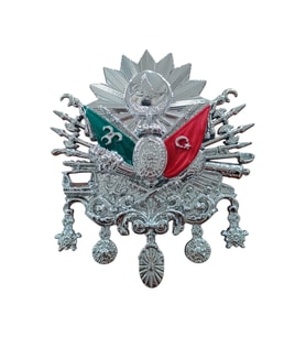 Osmanlı Devlet Arması Vidalı Kabartma Logo Büyük Krom 12x11cm