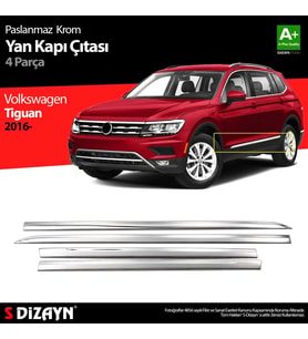 Volkswagen Tiguan Uyumlu Krom Yan Kapı Çıtası 4 Parça. 2016 Üzeri