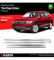 Volkswagen Tiguan Uyumlu Krom Yan Kapı Çıtası 4 Parça. 2016 Üzeri
