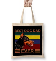 Best Dog Dad Ever Köpek 05 Bez Çanta Uzun Saplı