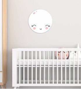 BK Gift Sevimli Ay Tasarımlı Çocuk Odası Ahşap Duvar Süsü-1 (Beyaz)