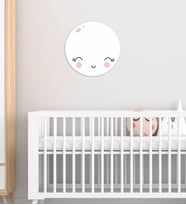 BK Gift Sevimli Ay Tasarımlı Çocuk Odası Ahşap Duvar Süsü-1 (Beyaz)