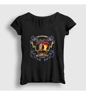 Presmono Kadın Siyah Hells Bells Ac Dc T-Shirt 380512tt