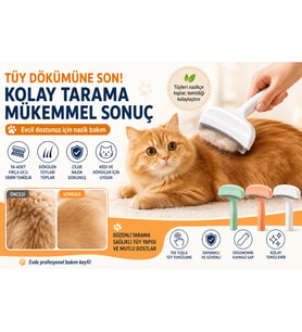 Metal Uçlu Evcil Hayvan Tüy Toplama Tarağı