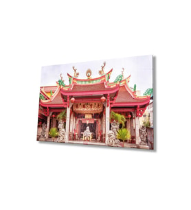 Tapınak Cam Tablo 4mm Dayanıklı Temperli Cam, Temple Glass Wall Decor (Çok Renkli)