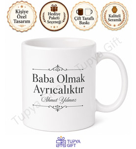Baba Olmak Ayrıcalıktır Yazılı Kupa Bardak Babalar Günü Hediyesi