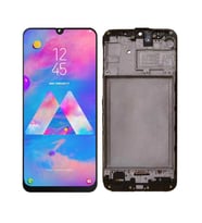 Samsung Galaxy M30 M305F ile Uyumlu Oled Ekran Dokunmatik Çıtalı (Siyah)