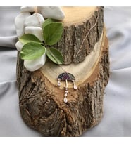 Rose Kaplama Şemsiye Gümüş Kolye (Karışık)