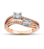 0.43 Ct Baget Pırlanta Yüzük B8 (Çok Renkli)