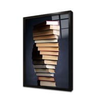 Kitap Kulesi Çerçeveli Cam Tablo