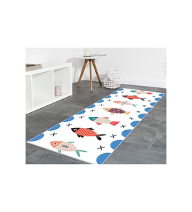Rovigo Home Dijital Baskı Yıkanabilir Kaymaz Taban Mutfak Halısı RVG2014 80x150 cm (Mavi)