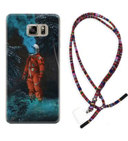 Samsung S7 Edge S20 Fe Plus Ultra S21 S22 Kılıf Boyun Asklı Rasta Silikon Astronot Smoke 1769