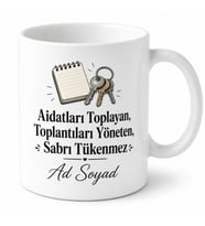 Site Yöneticisine Aidatları Toplayan Toplantı Başkanı Esprili Kupa Bardak Hediye