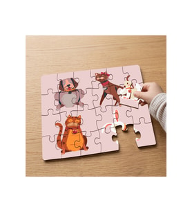 Hayvanları Tanıyalım Tasarımlı 24 Parça Ahşap Çocuk Puzzle