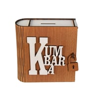 Ahşap Kitap Görünümlü Kumbara (Kahverengi)