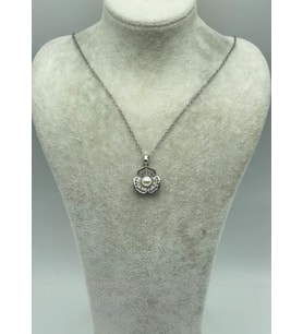 Çelik Silver İncili Çiçek Kolye - 25-ctr180