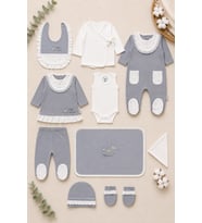 Hayvan Desenli Kız Bebek Hastane Çıkışı 10lu Set Hediye Kutulu 15326
