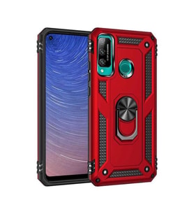 Huawei P40 Lite E Kılıf Sofya Yüzüklü Silikon Kapak - Kırmızı