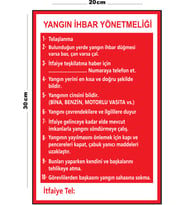 Metal Yangın İhbar Yönetmenliği 20cm x 30cm A4 Büyüklüğünde Uyarı Levhası Yönlendirme Tabelası